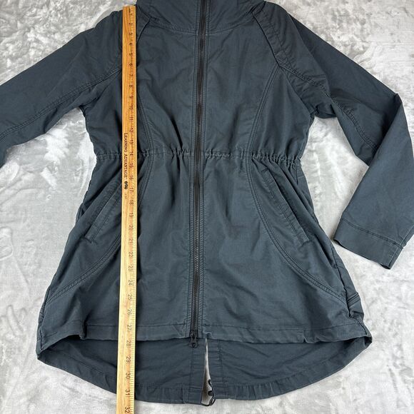 Prana Lightweight Jacket Women's M Dark Gray Pockets Outdoors Hidden Hood (0977) - Picture 14 of 14